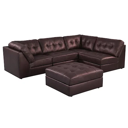 Button-Tufted Sectional Sofa